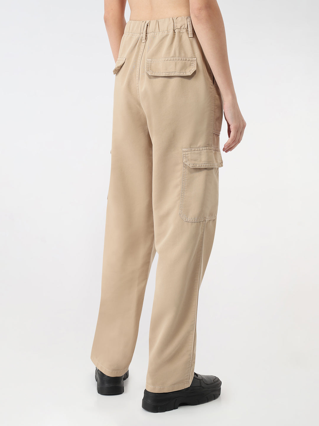 Women Oatmilk Mid-Rise Skinny Cargo