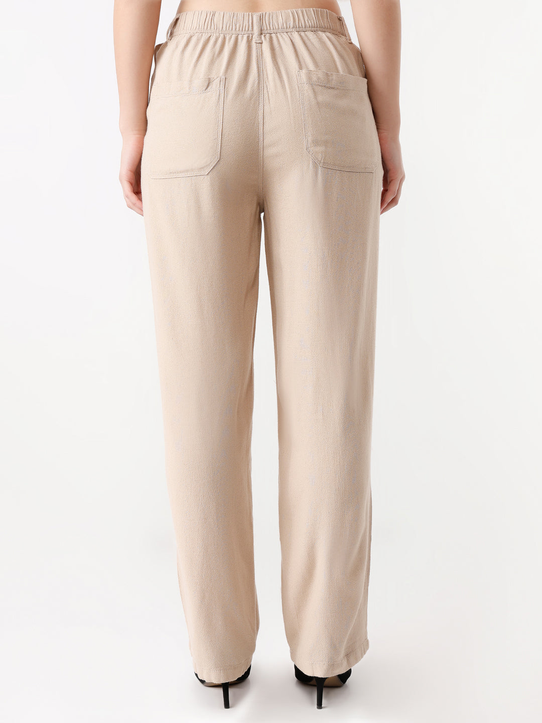 Women High-Rise Loose Straight Fit Korean Pants
