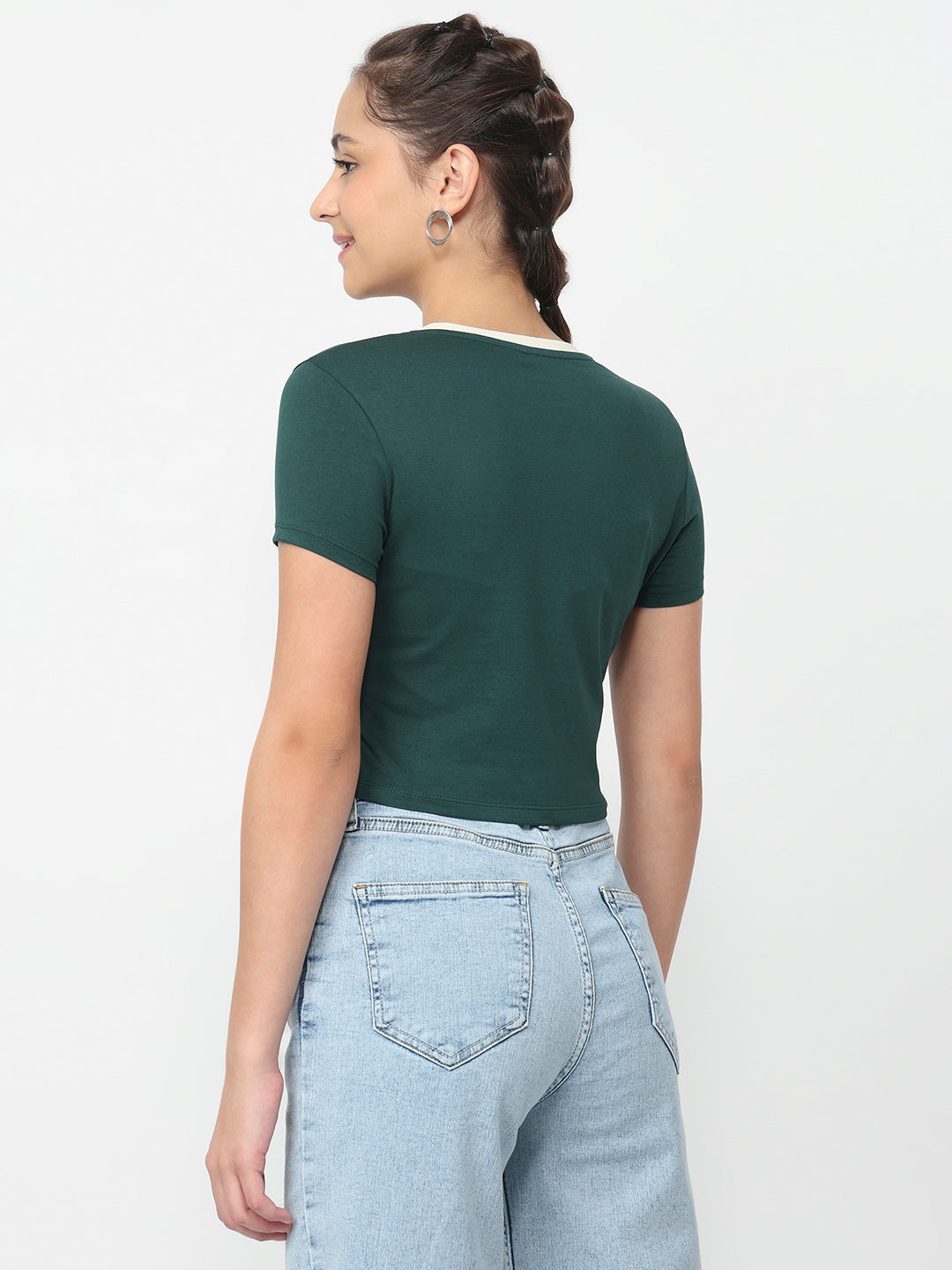 Women Bottle Green Genz Tees