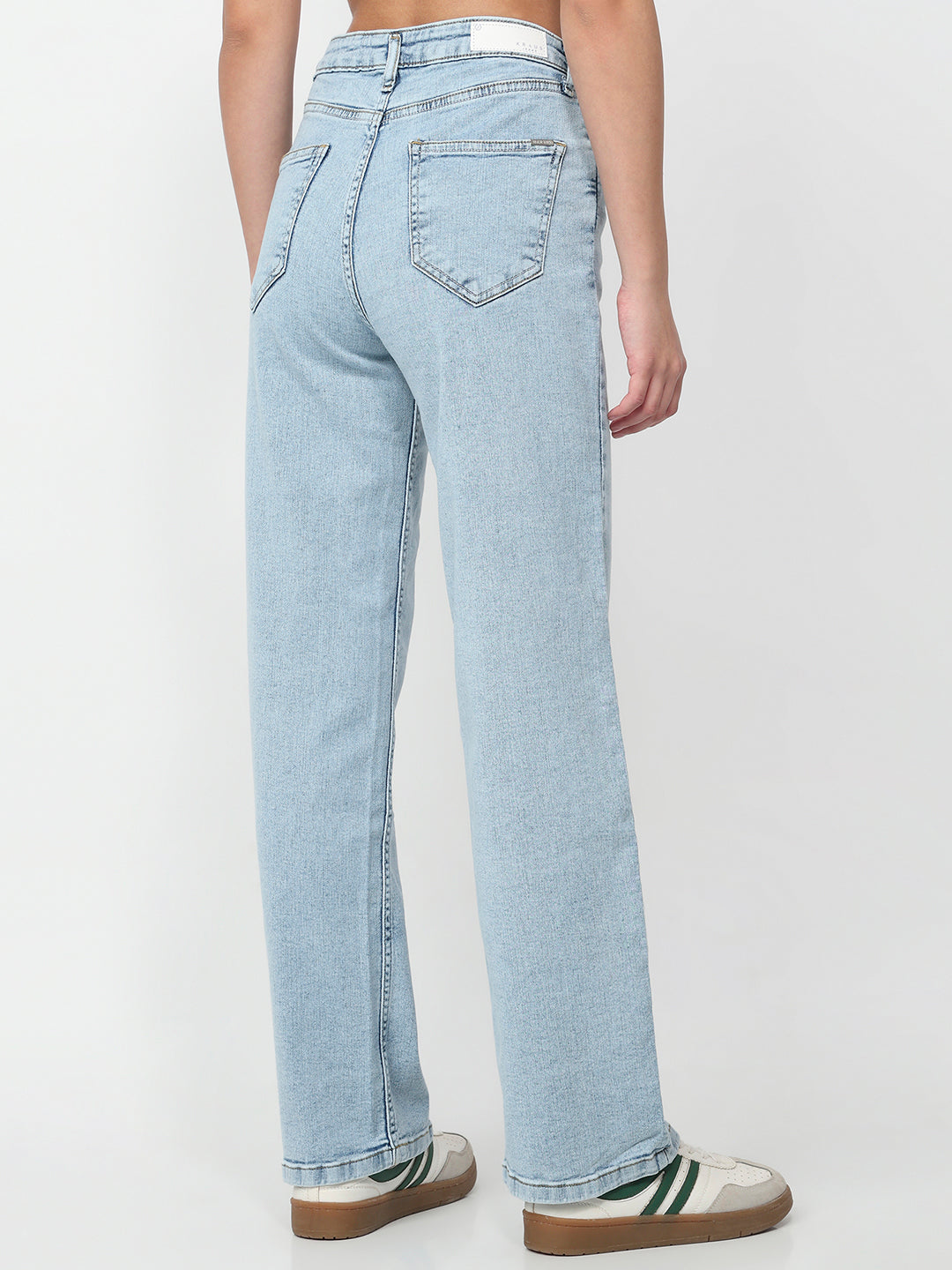 Women Light Blue High-Rise Baggy Jeans