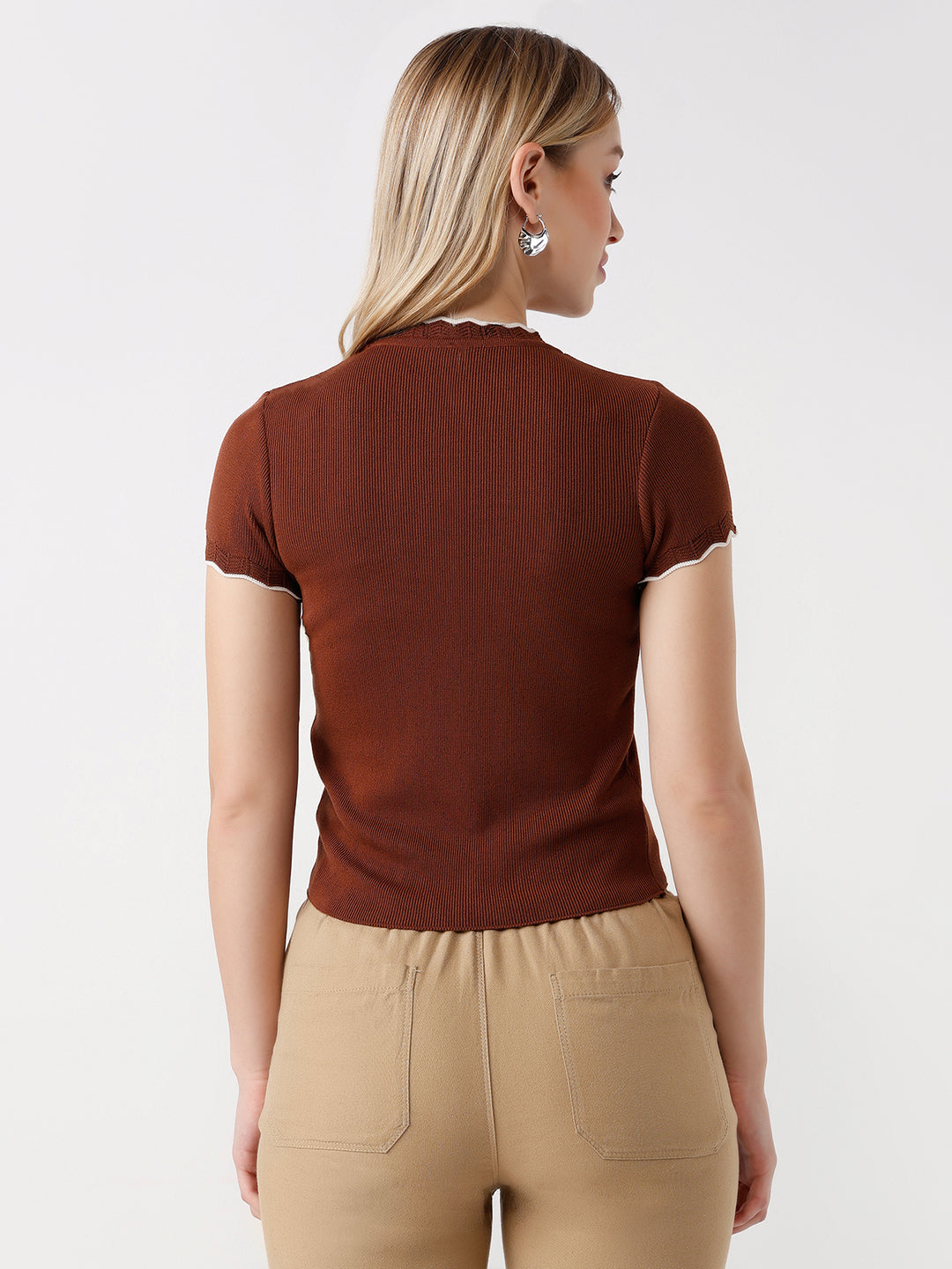 Women Slim Fit Flat Knit Top