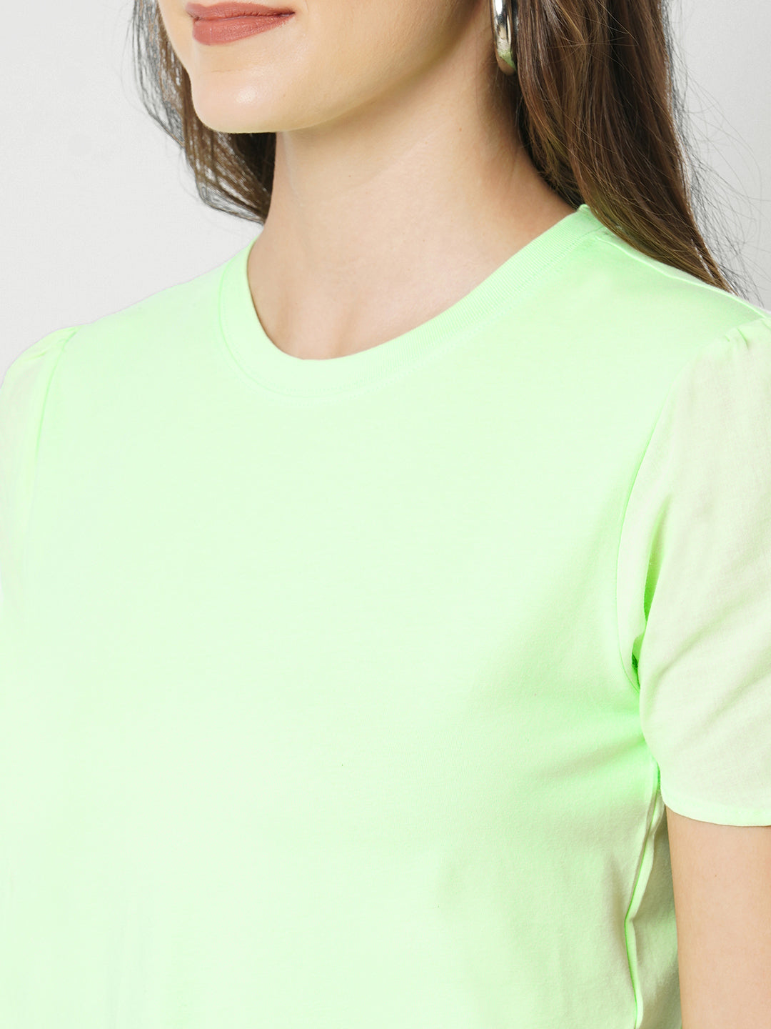 Women Leafy Green Crop T-Shirt