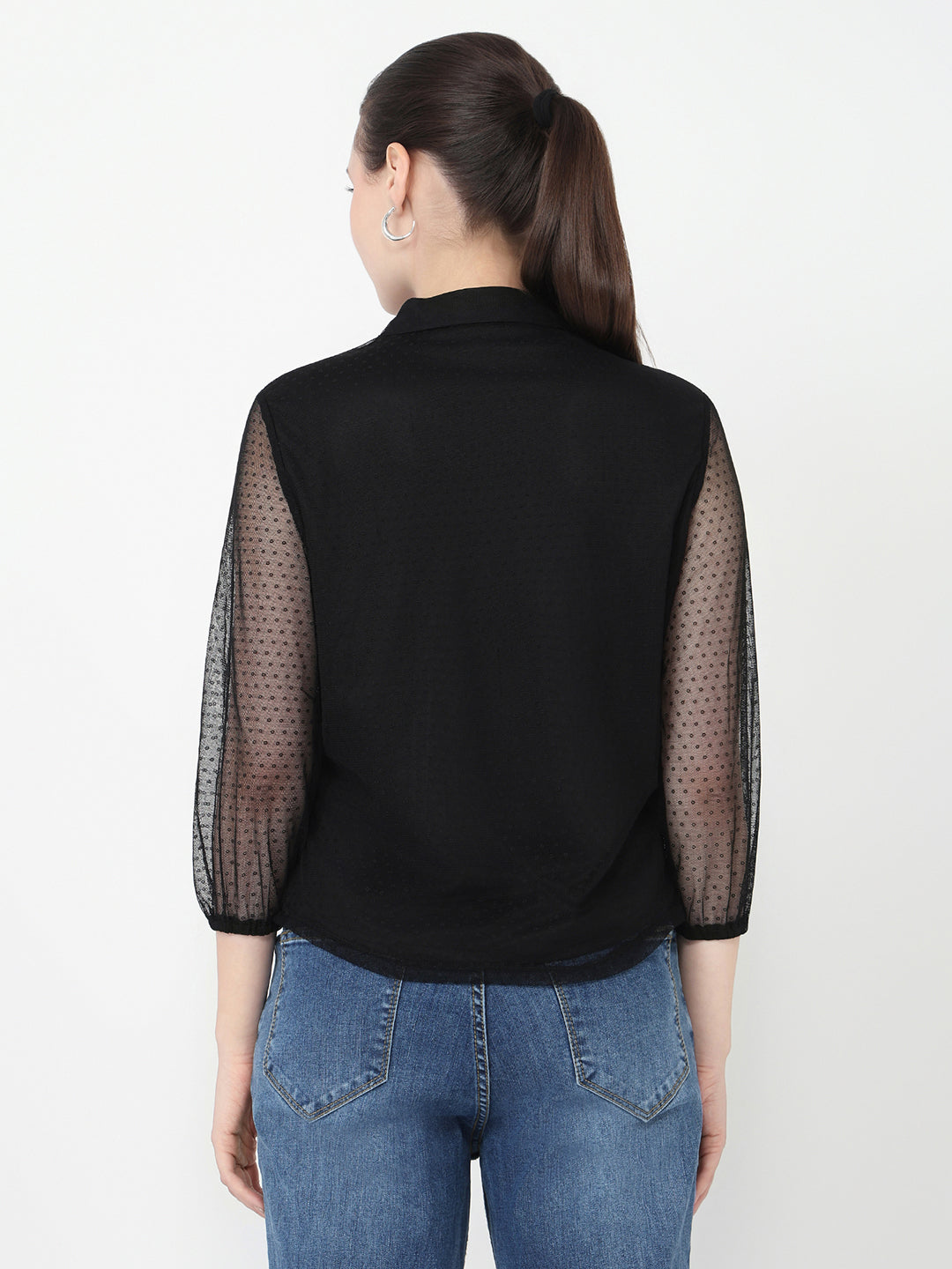 Women Black Slim Fit Shirt