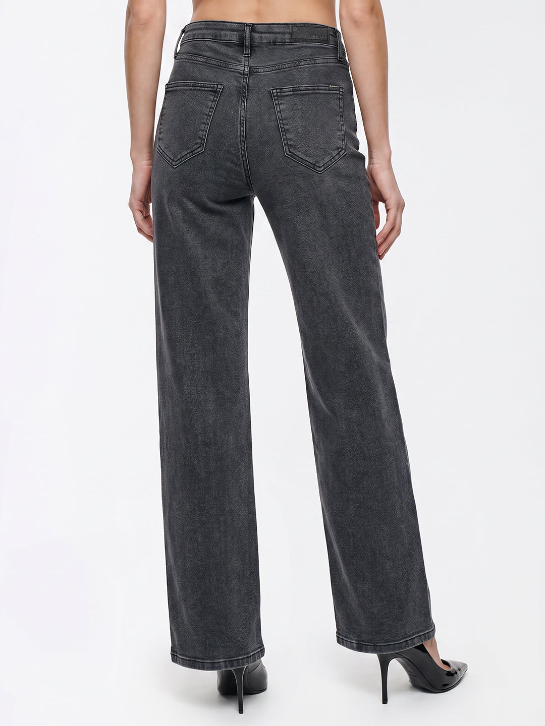 Women Slate Blue Mid-Rise Wide Leg Jeans