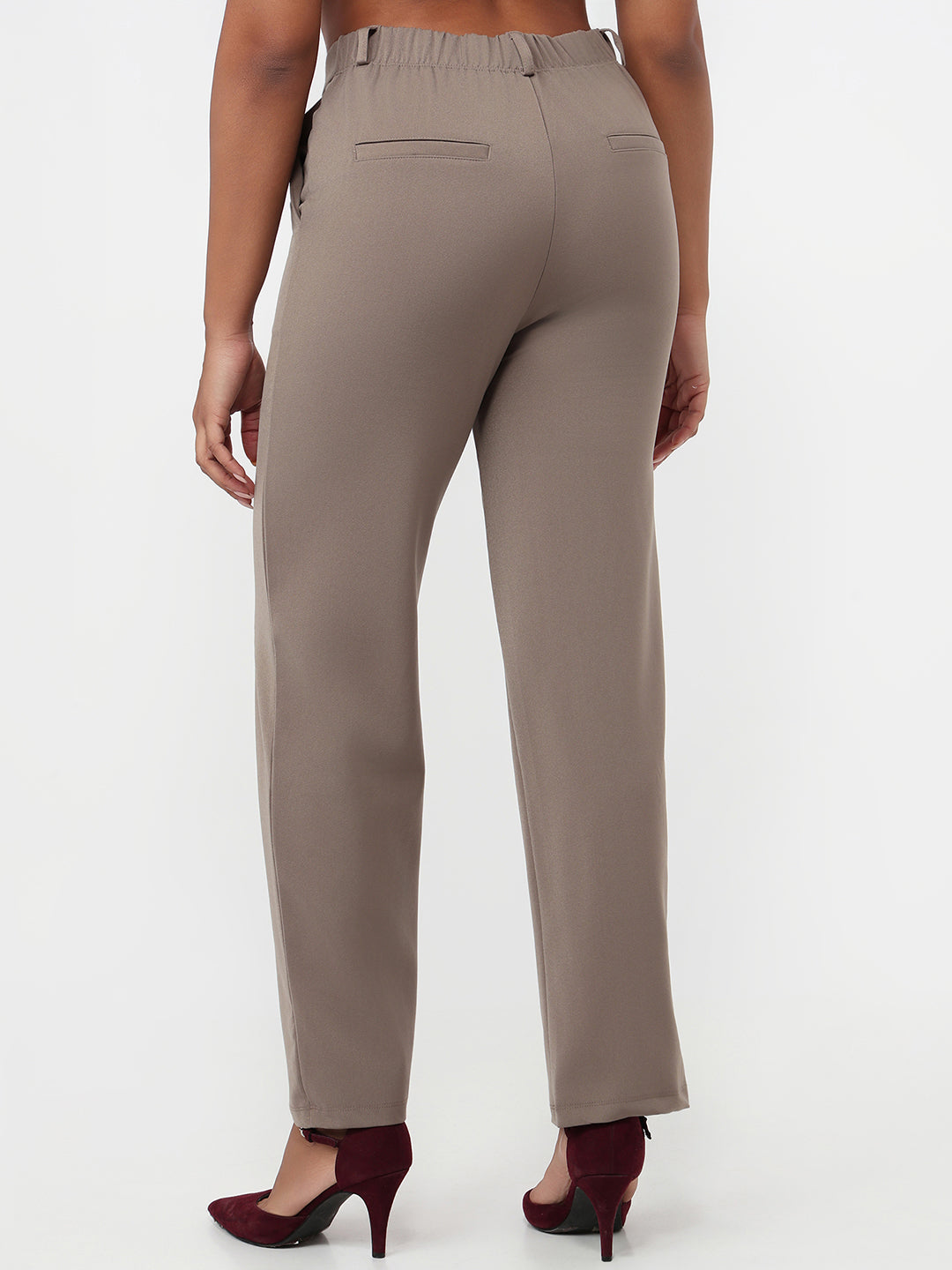 Women Stone High-Rise Straight Fit Korean Pants