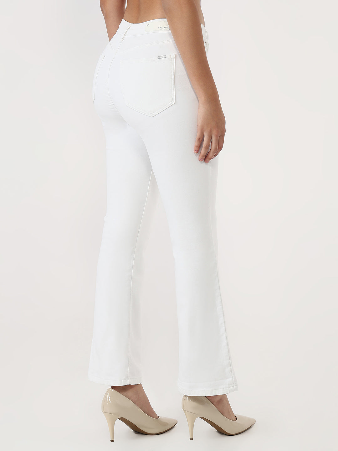 Women White High-Rise Flare Jeans