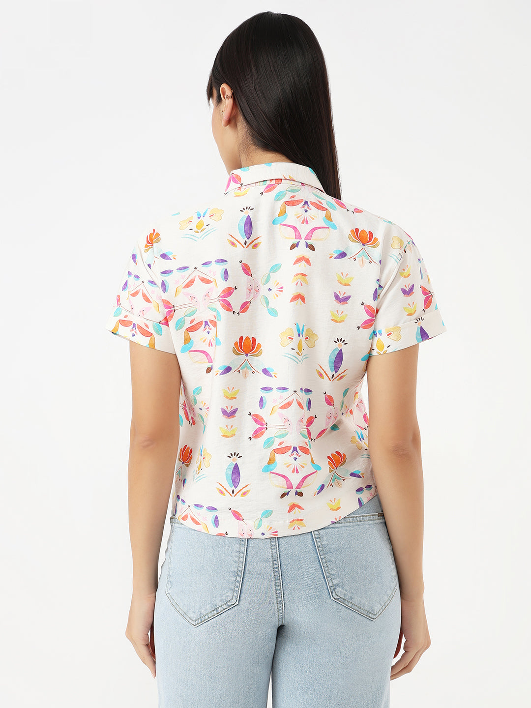 Women Multi Slim Crop Shirt
