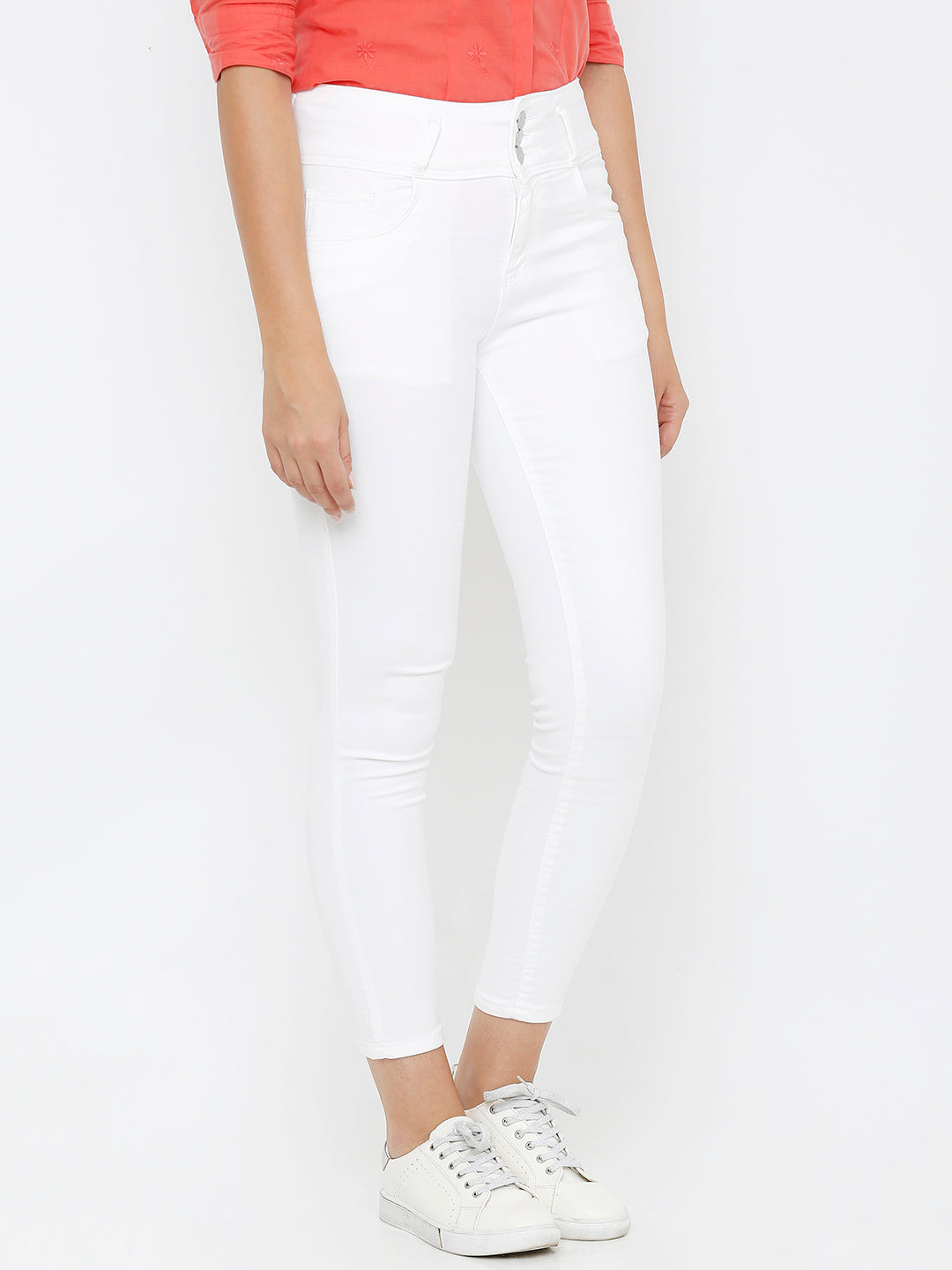 Women White High-Rise Skinny Jeans