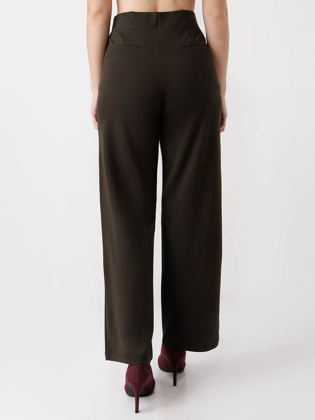 Women Olive Wide Led Treggings
