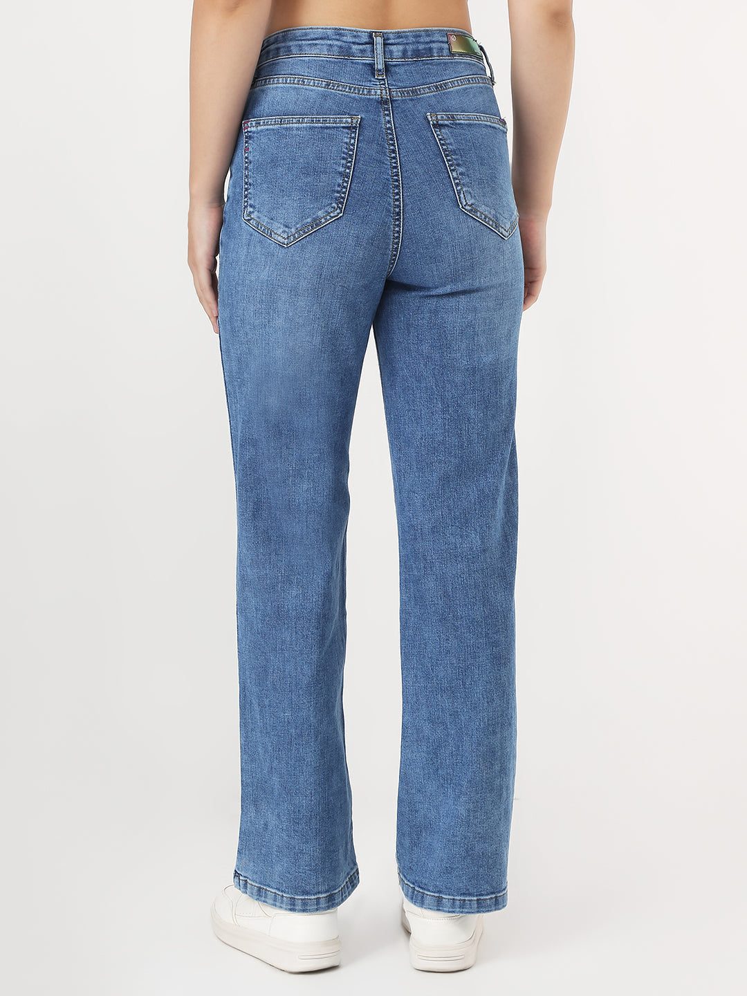Women Medium Blue Straight Fit Jeans