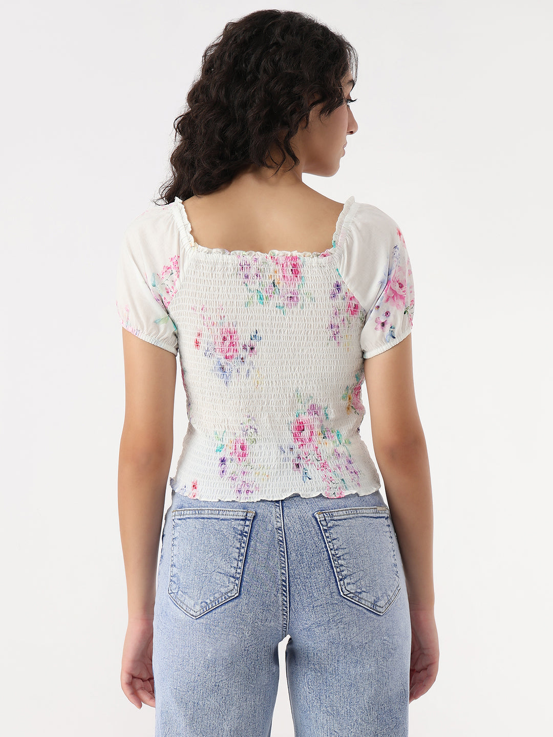 Women Floral Print Slim Top