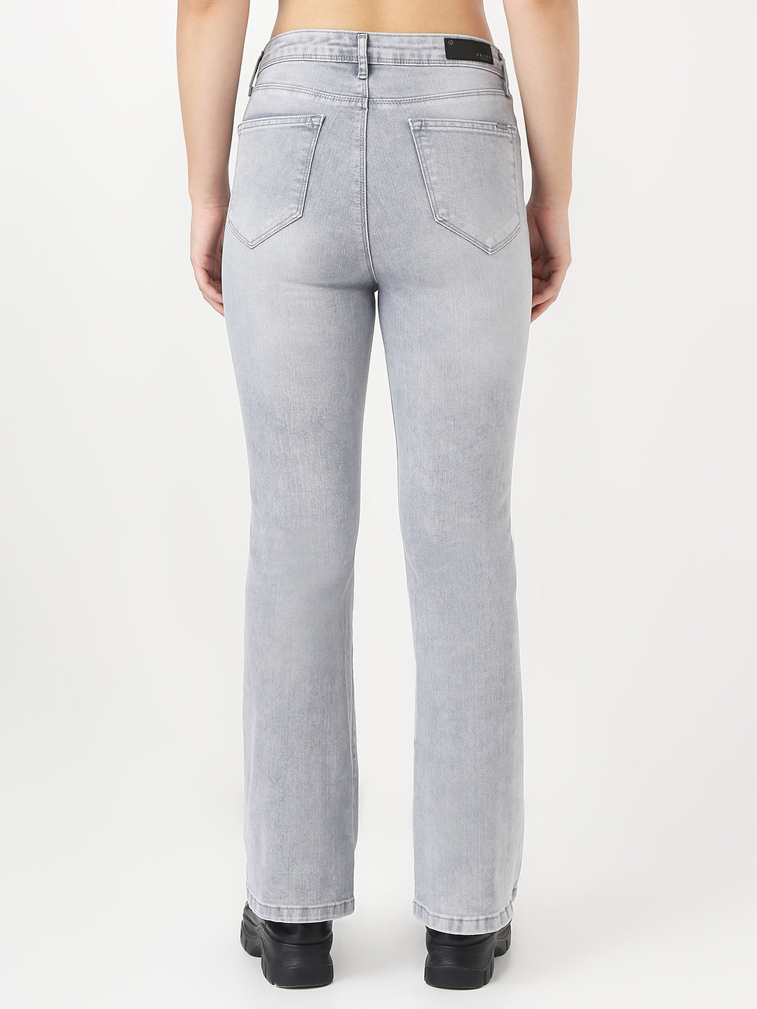 Women Light Grey High-Rise Flare Jeans