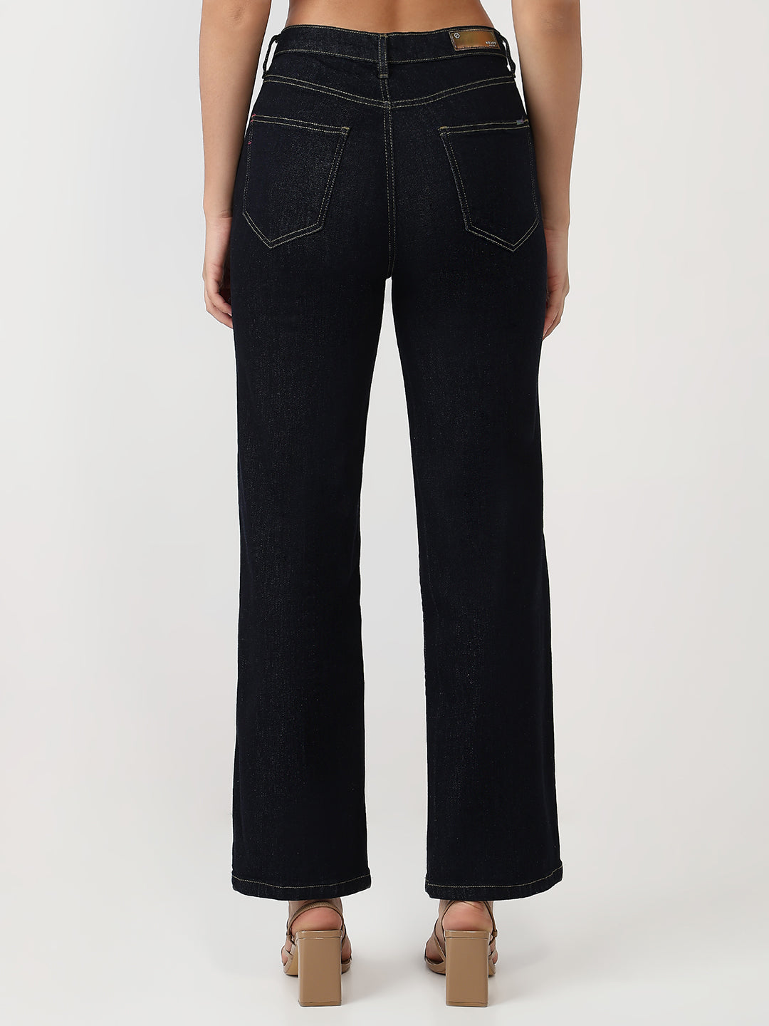 Women Blue High-Rise Straight Jeans