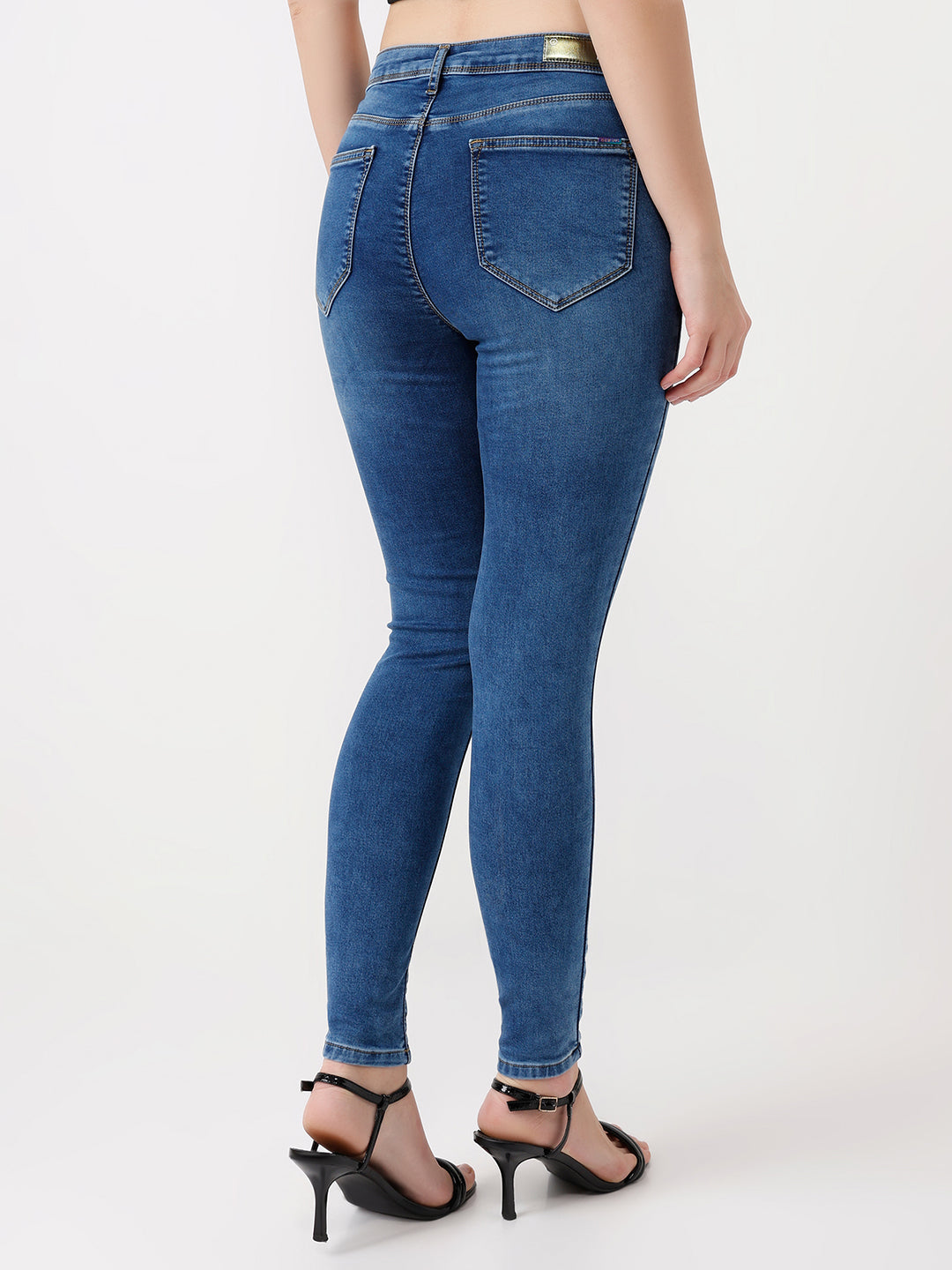 Women Blue High-Rise Skinny Jeans