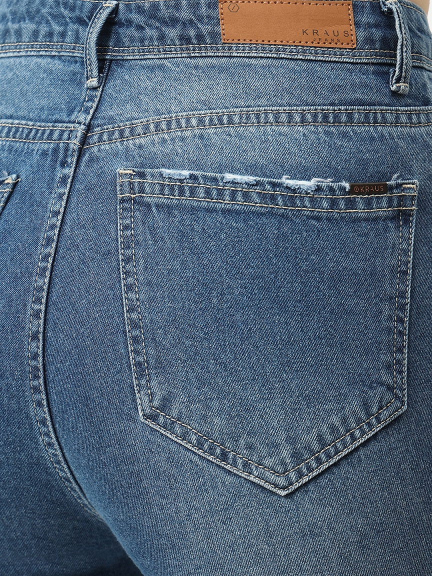 Women Light Blue High-Rise Super Straight Fit Jeans