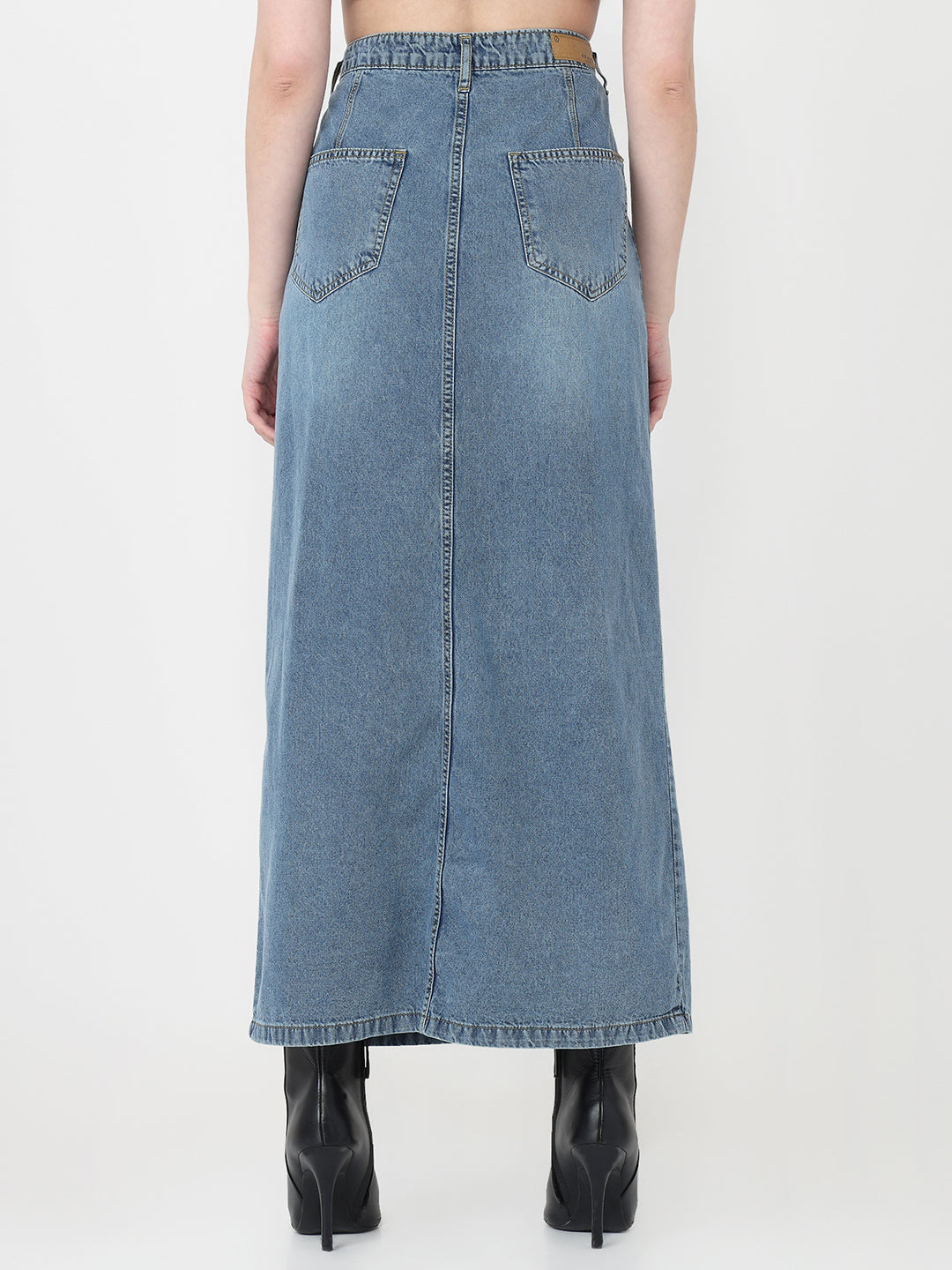 Women Light Blue Long Skirt