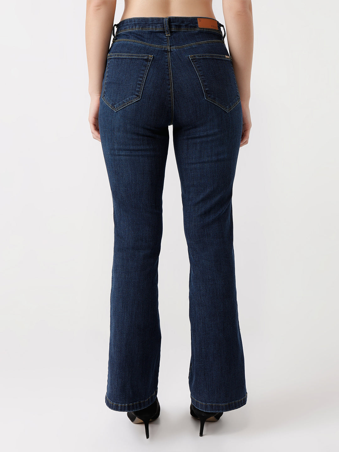 Women Novel Blue Mini Flare Jeans