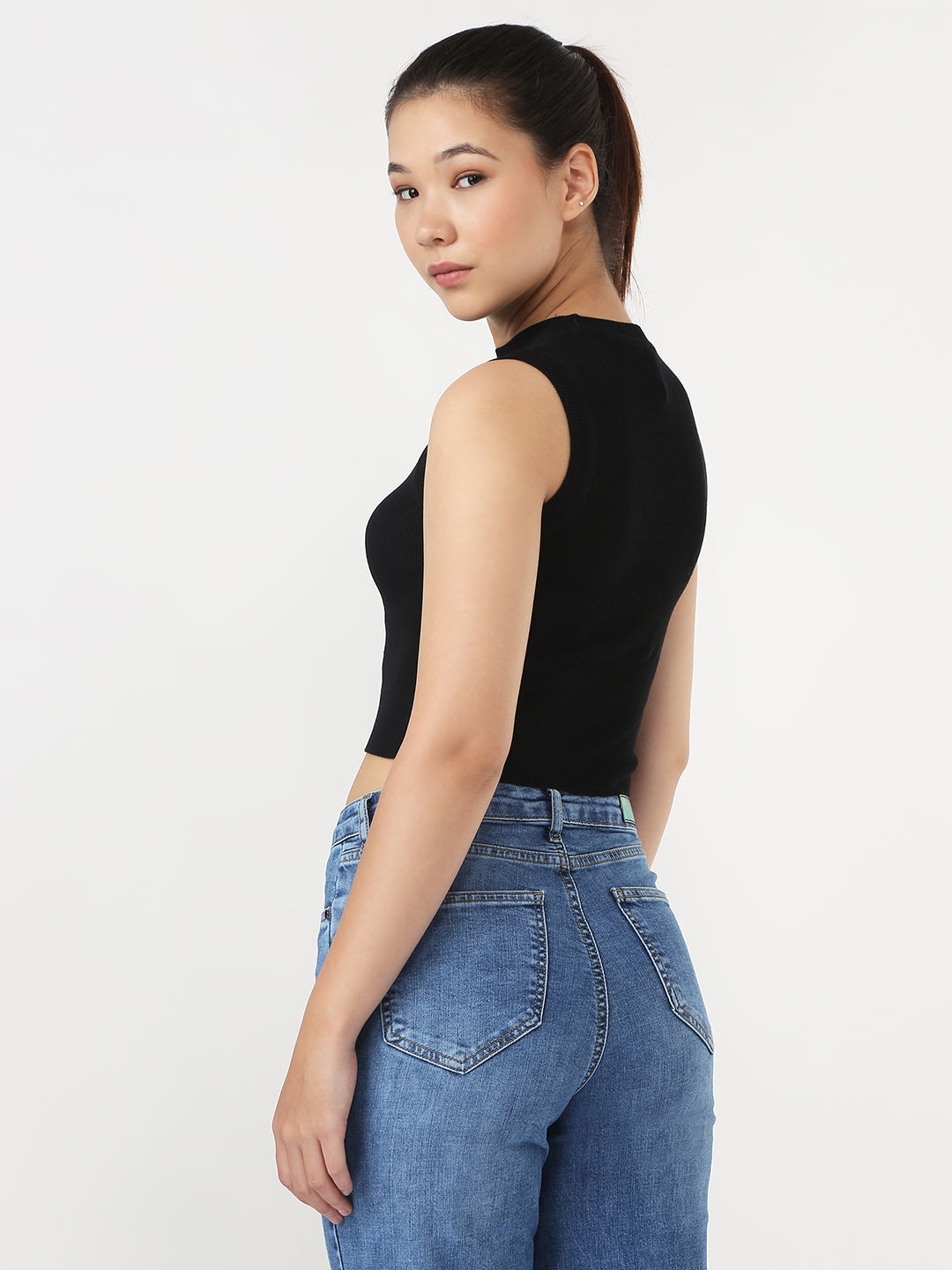 Women Black Slim Tank Top