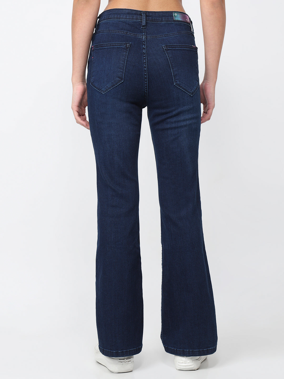 Women Dark Blue High-Rise Flare Jeans