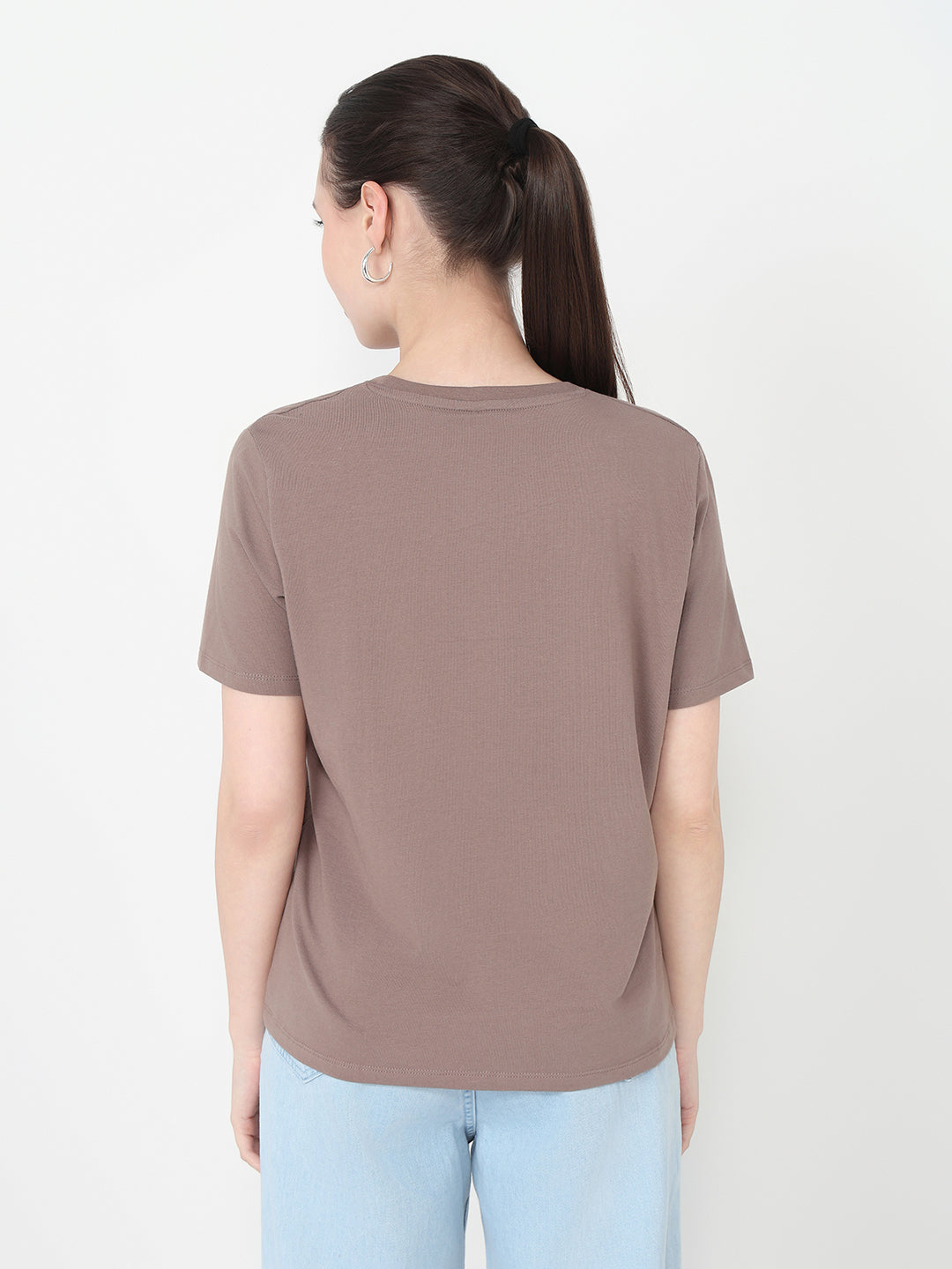 Women Oyster Slim Fit Graphic T-Shirt