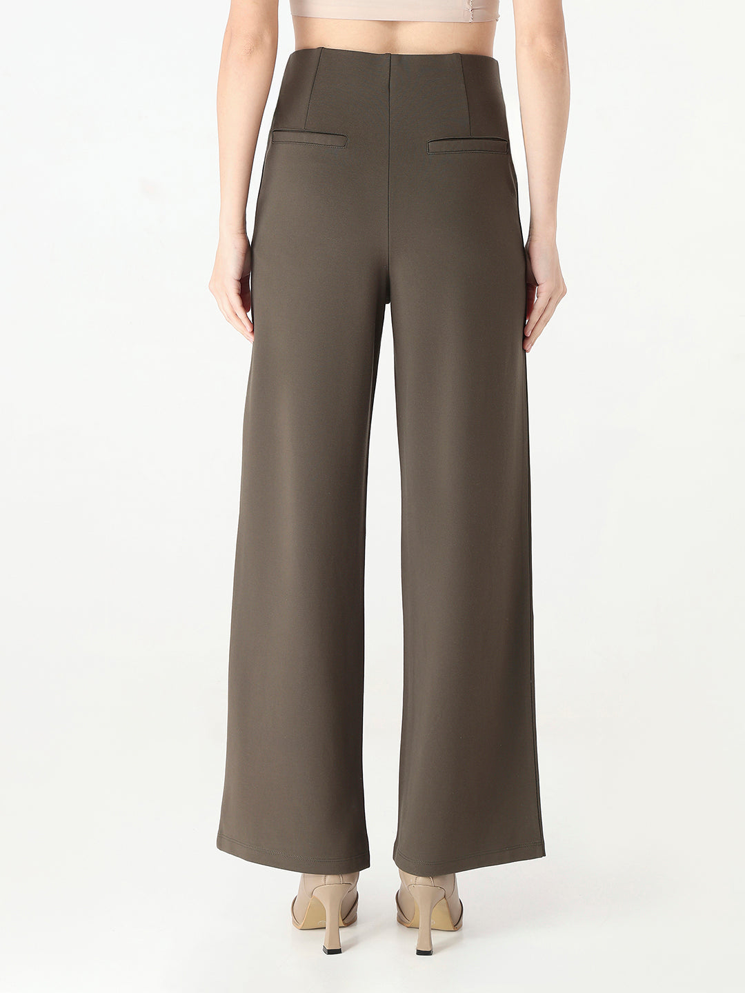 Women Olive High-Rise Treggings