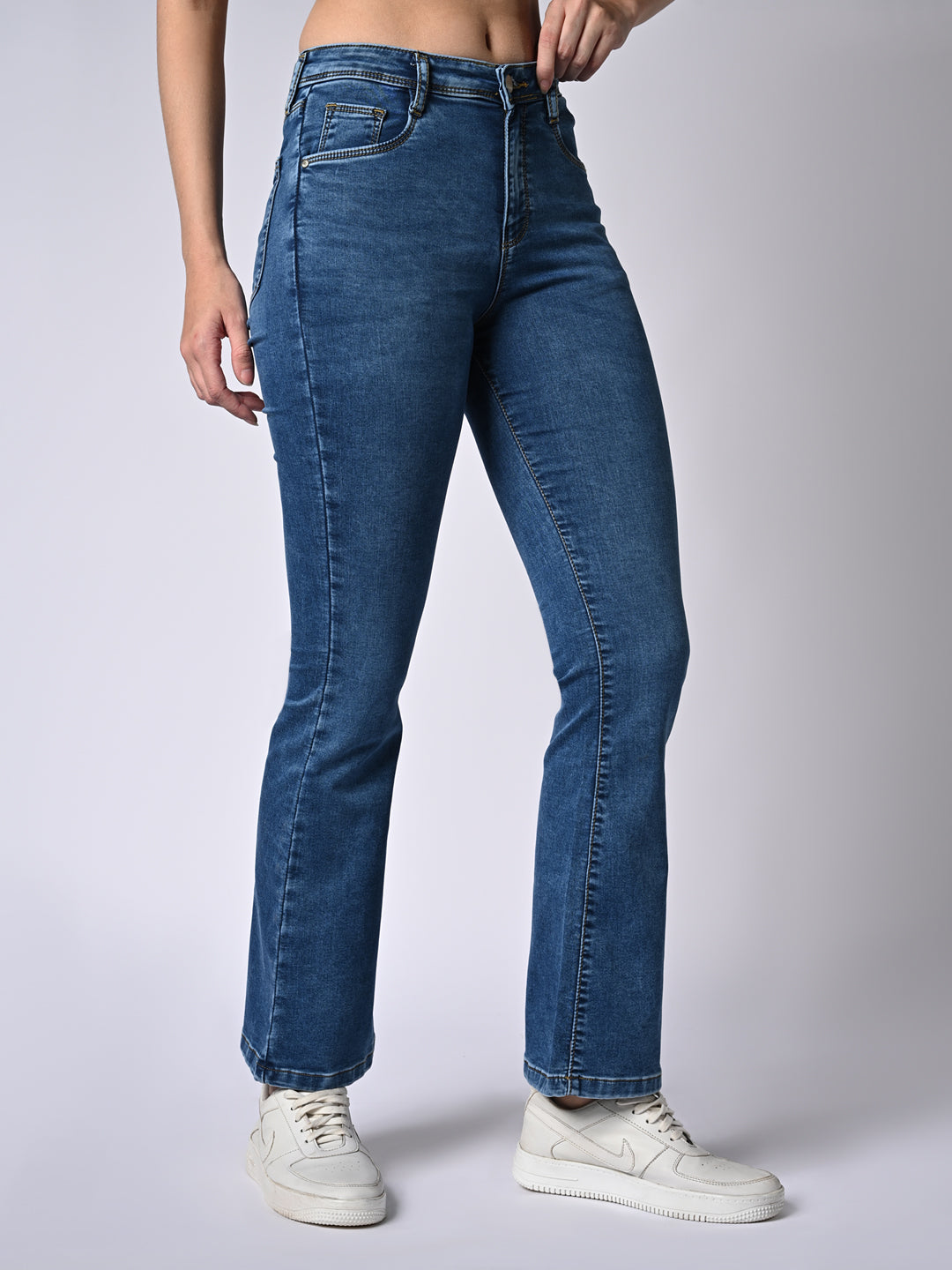 Women Blue High-Rise Flare Jeans