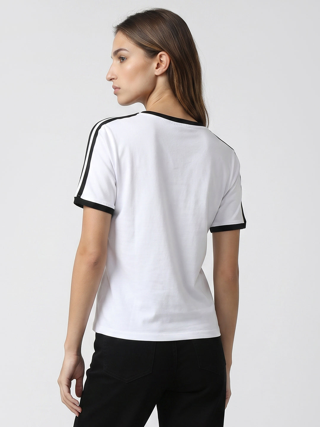 Women White Graphic Crop Tees