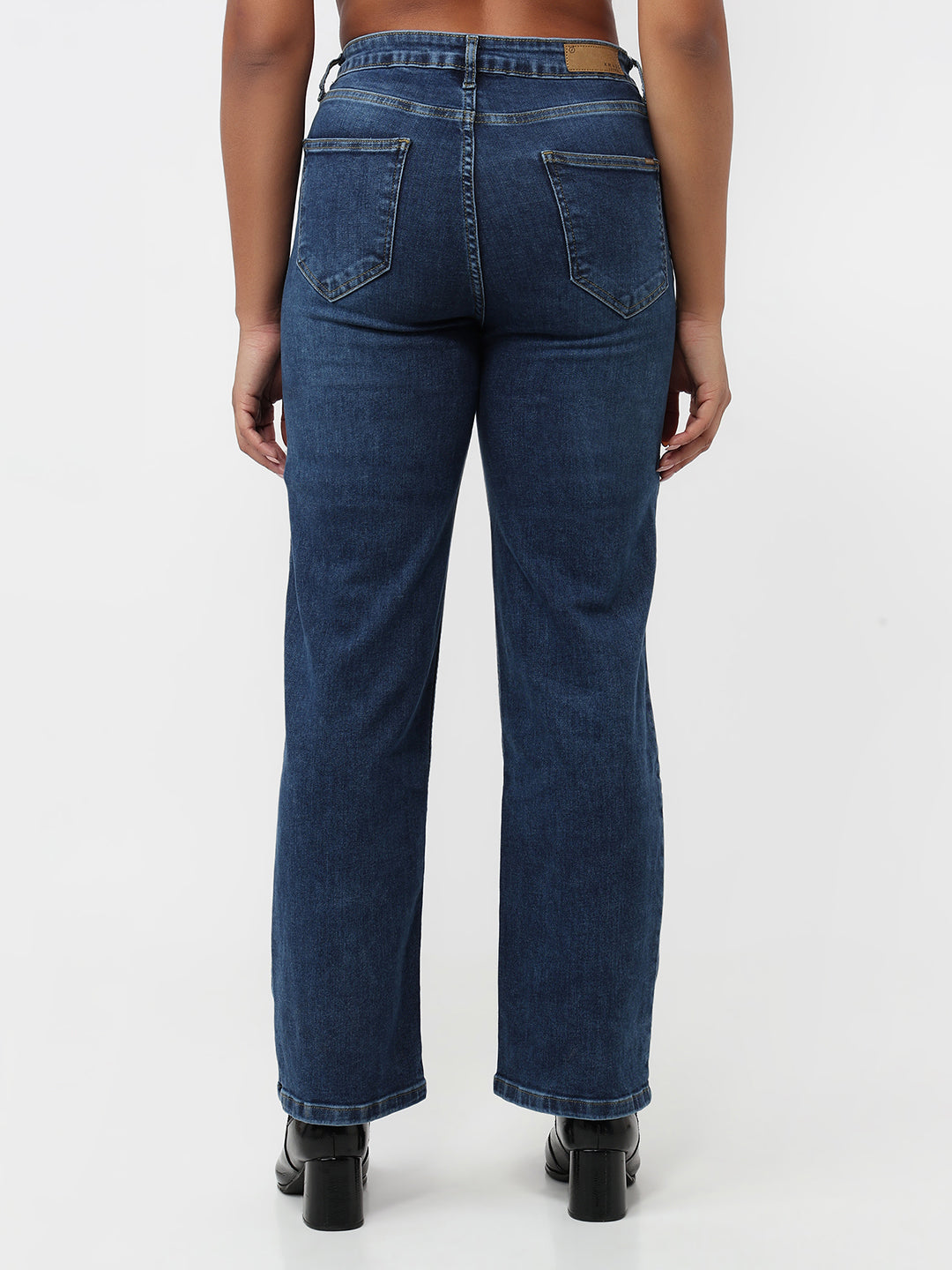 Women Blue High-Rise Straight Fit Jeans