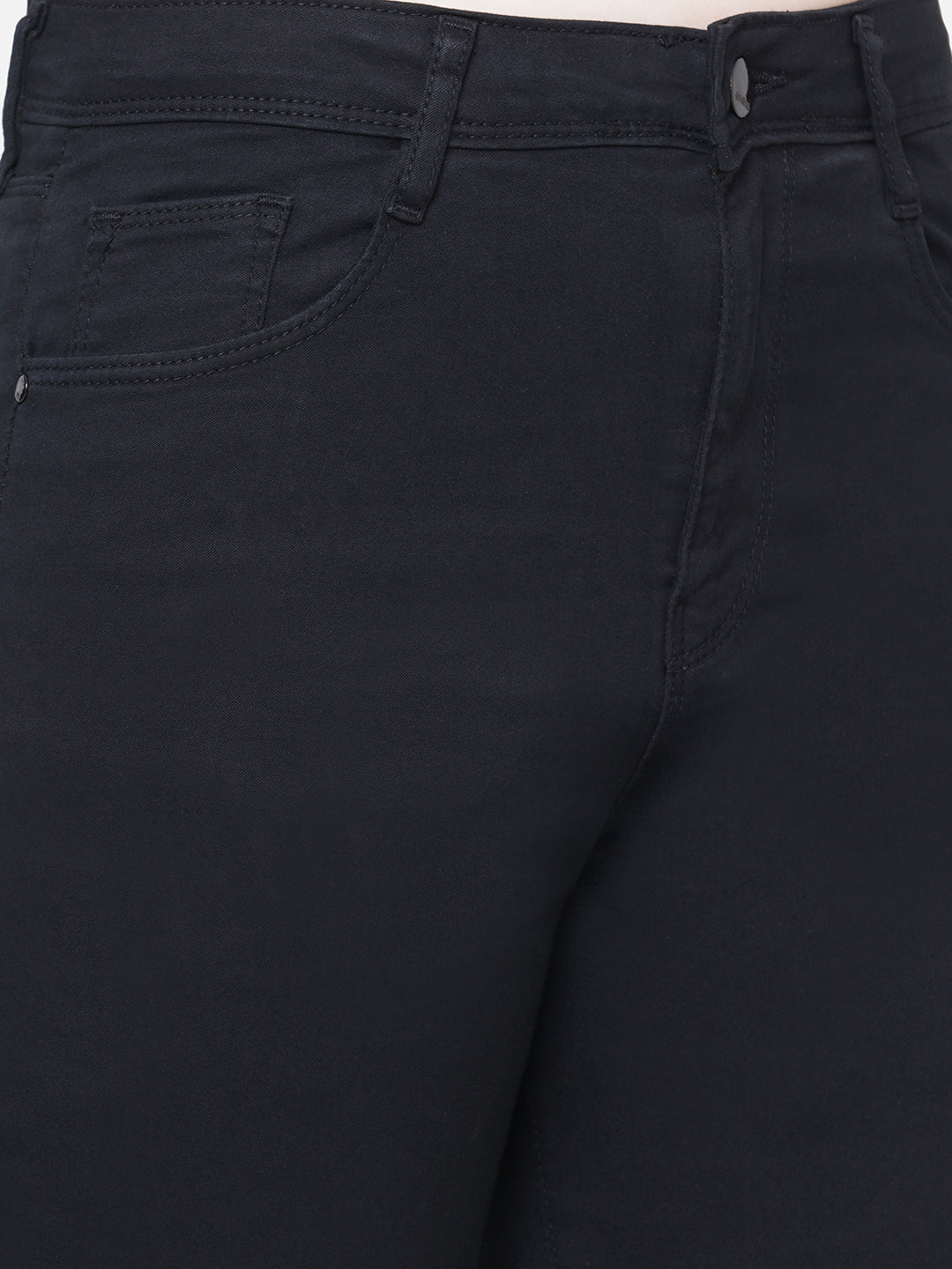 Women Black High-Rise Mini Flare Jeans
