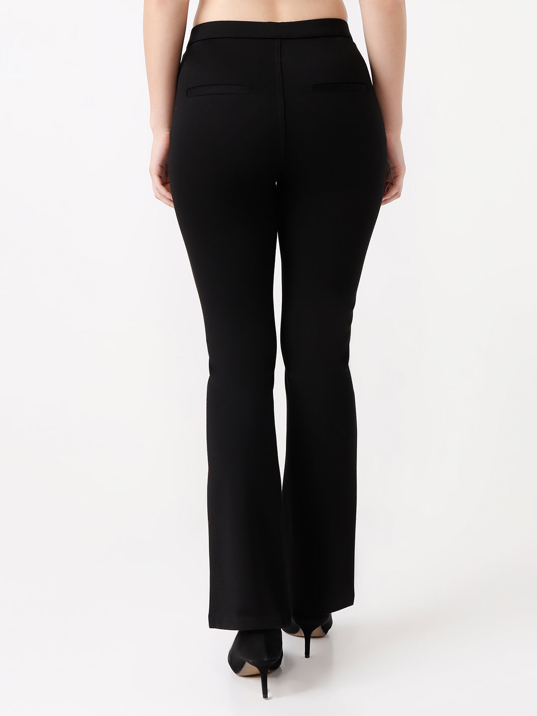 Women High-Rise Mini Flared Treggings