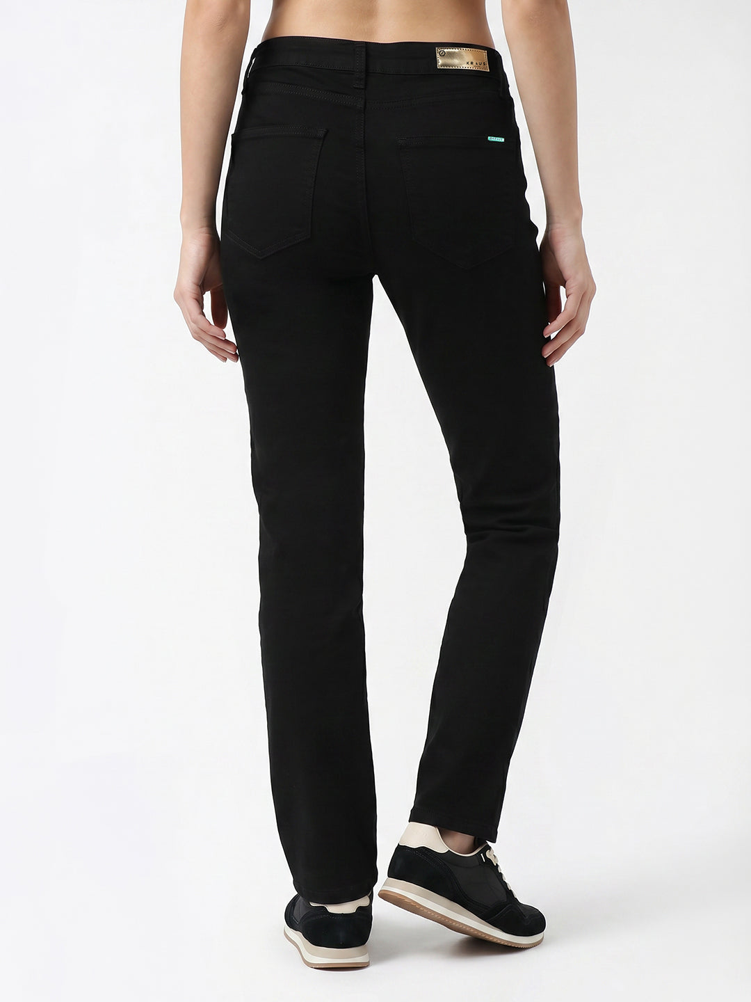 Women Black High-Rise Slim Straight Fit Jeans