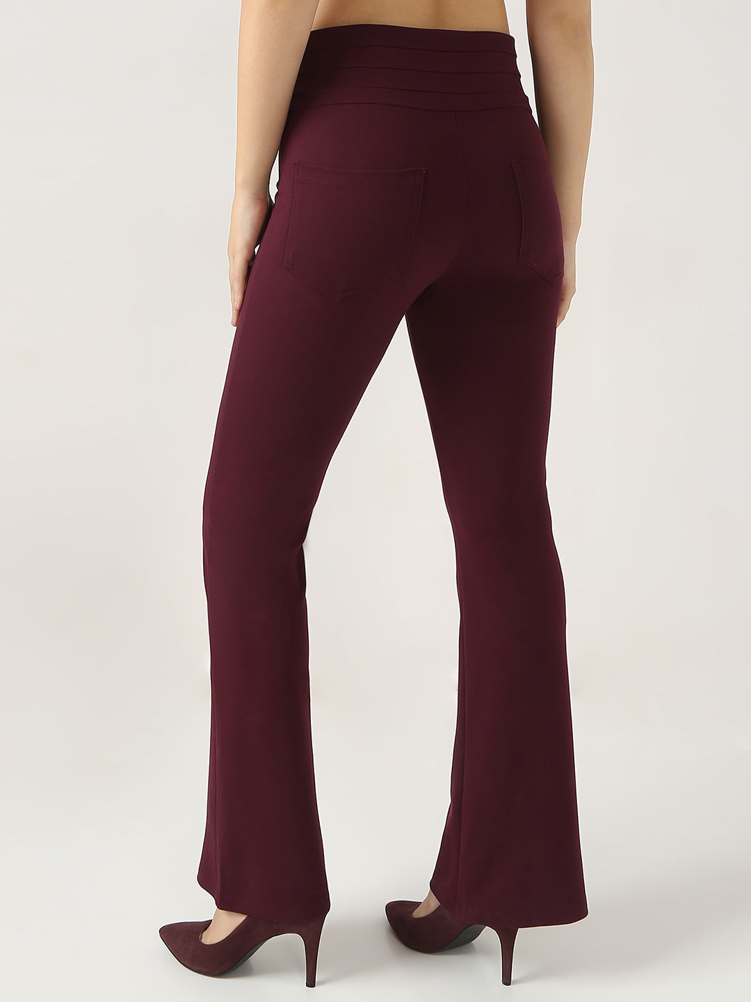 Women Wine Flare Treggings