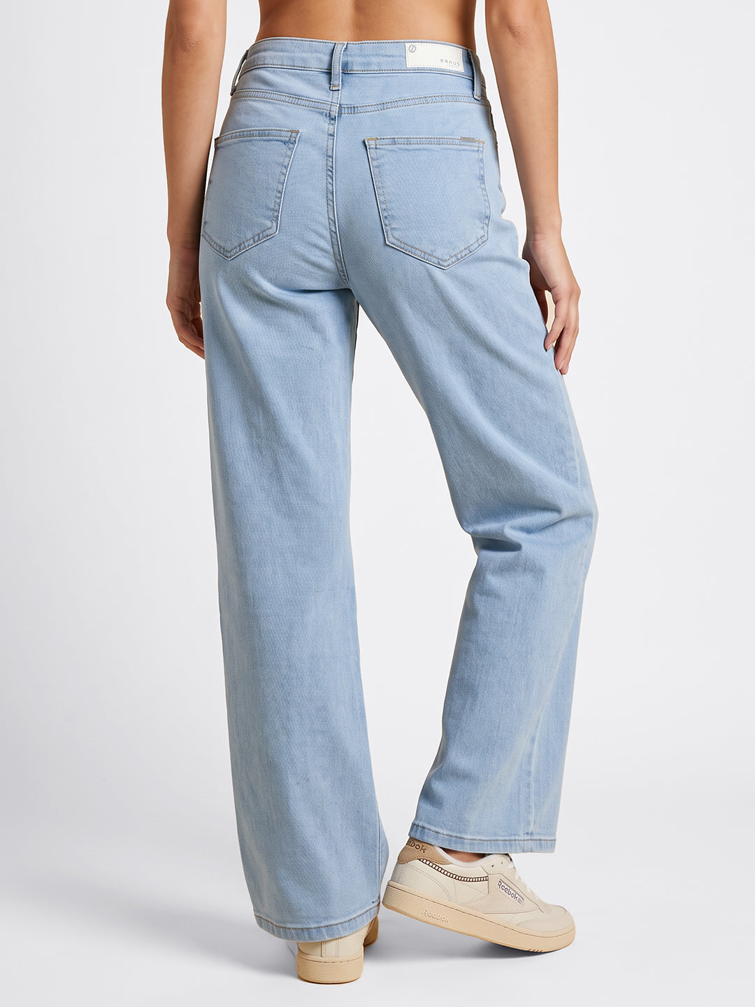 Women Light Blue High-Rise Straight Fit Jeans