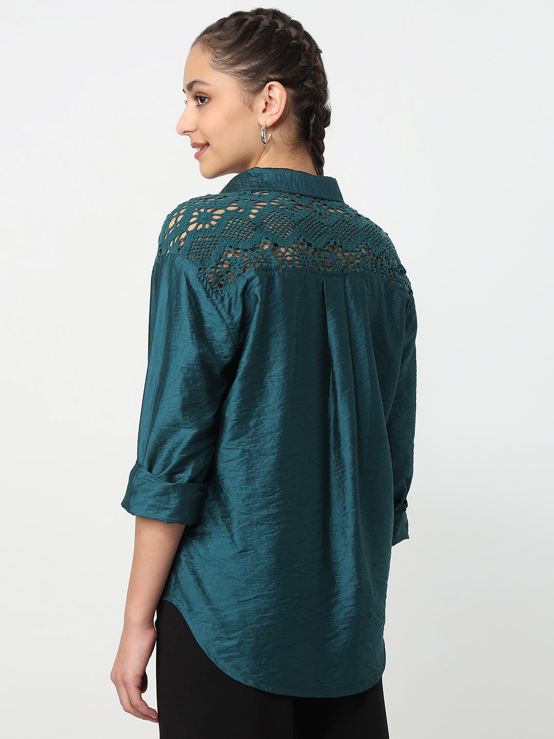 Women Deep Lake Oversized Shirt