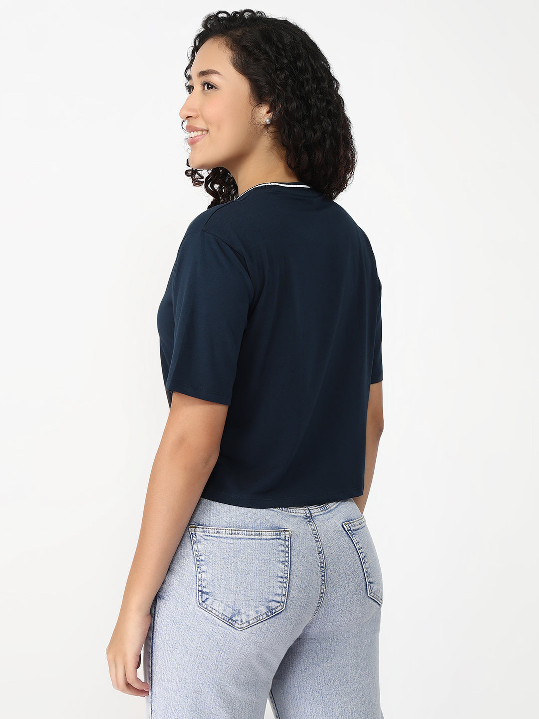 Women Airforce Slim Fit Graphic Crop T-Shirt