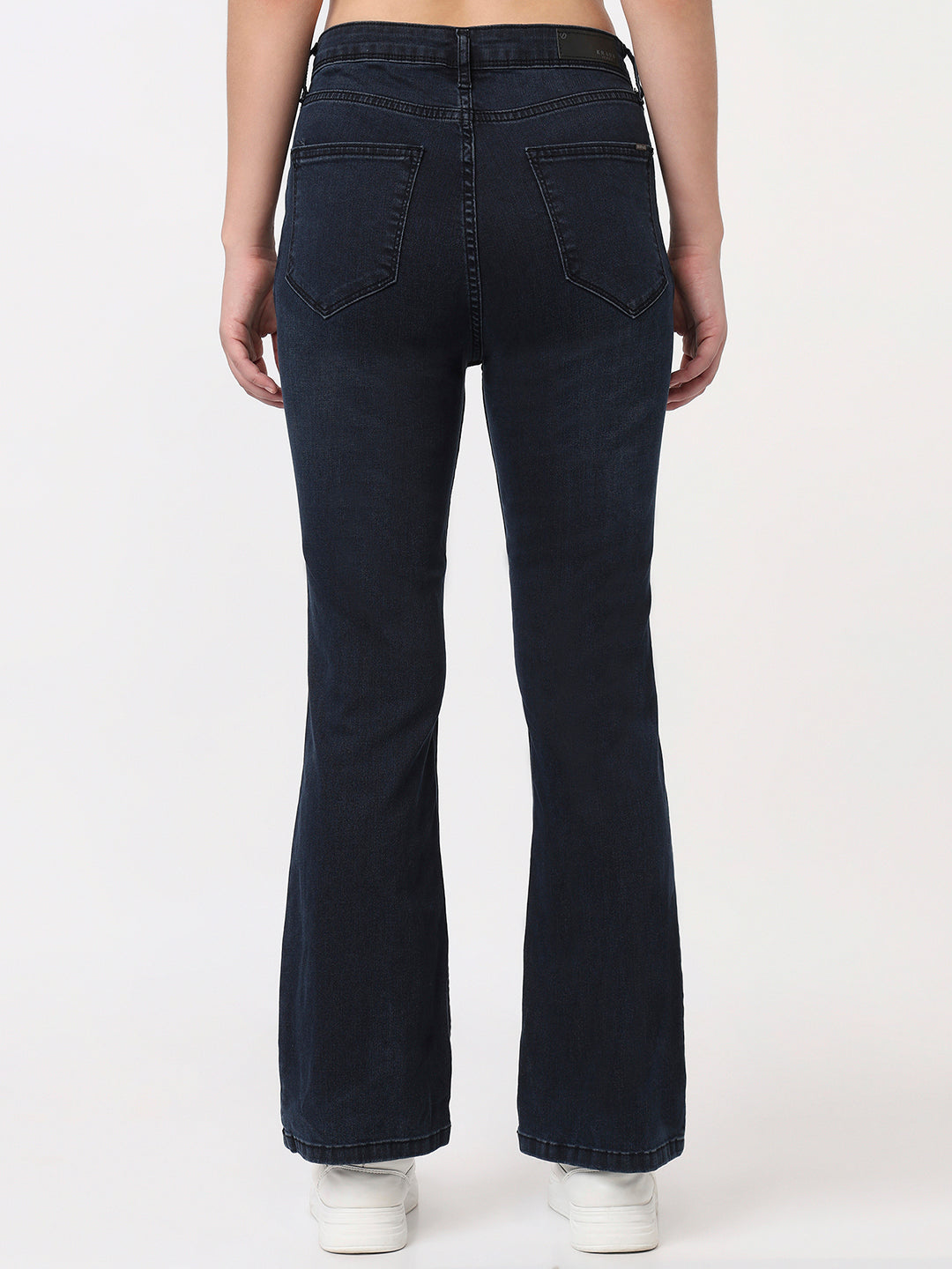 Slate Blue High-Rise Mini Flare Jeans