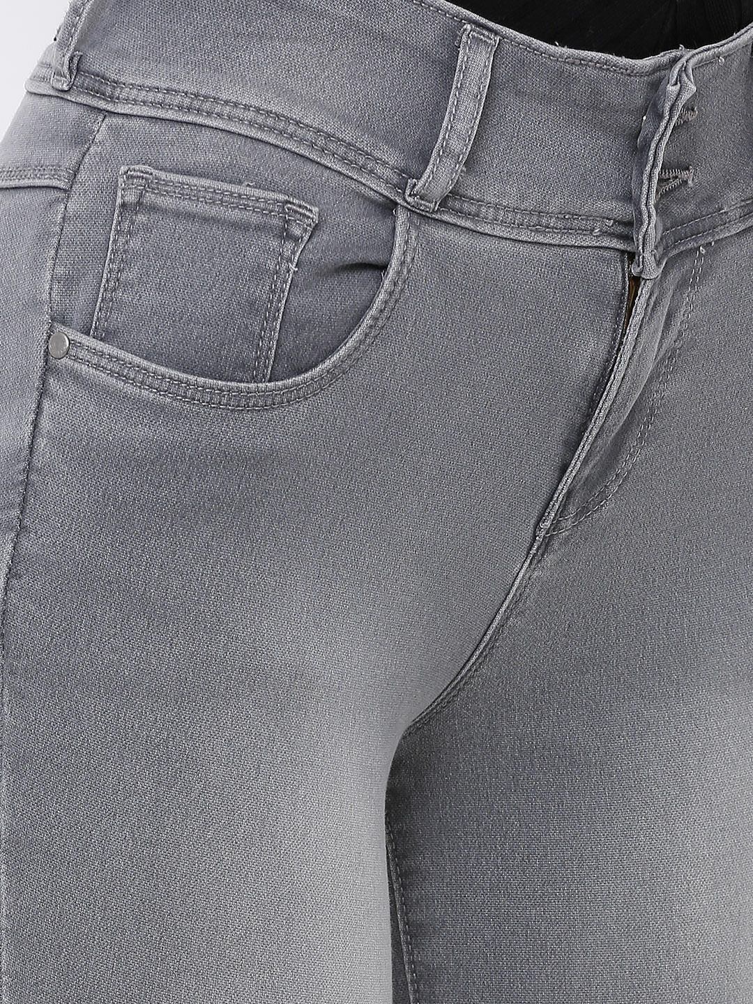 Women Grey High-Rise Skinny Jeans