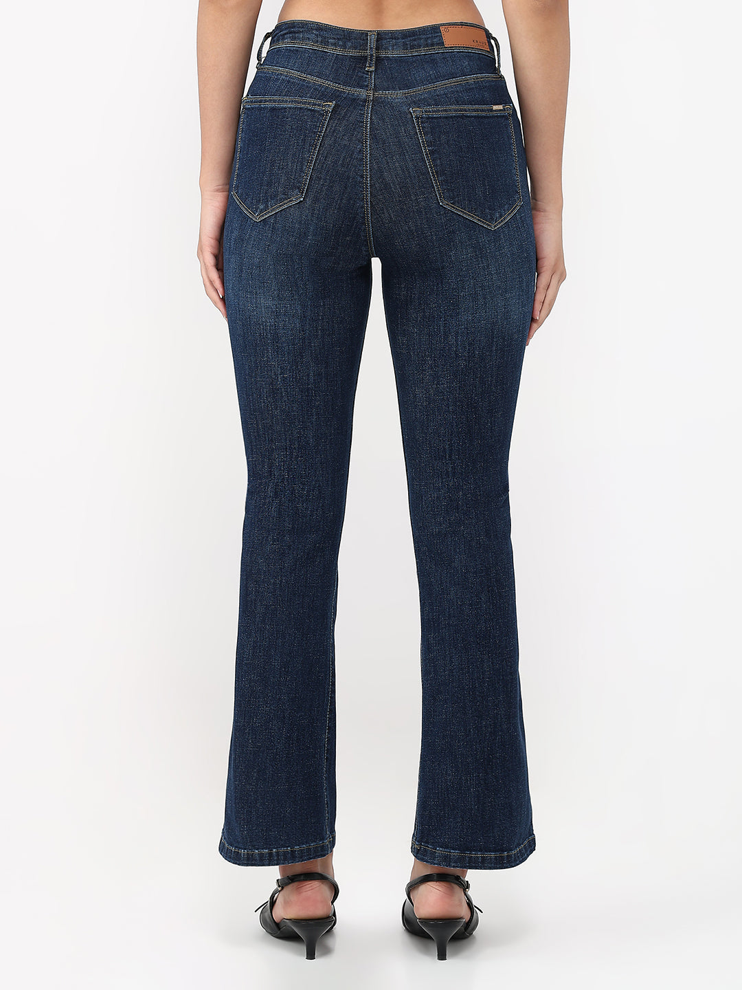 Women Dark Blue High-Rise Flare Jeans