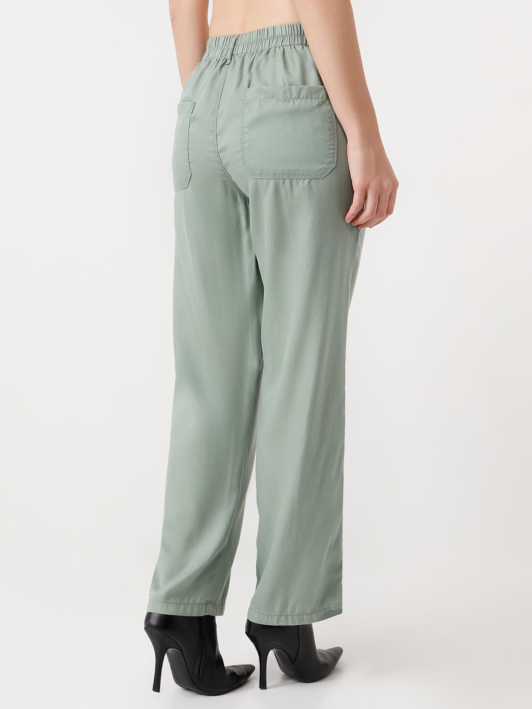 Women High-Rise Loose Straight Fit Korean Pants