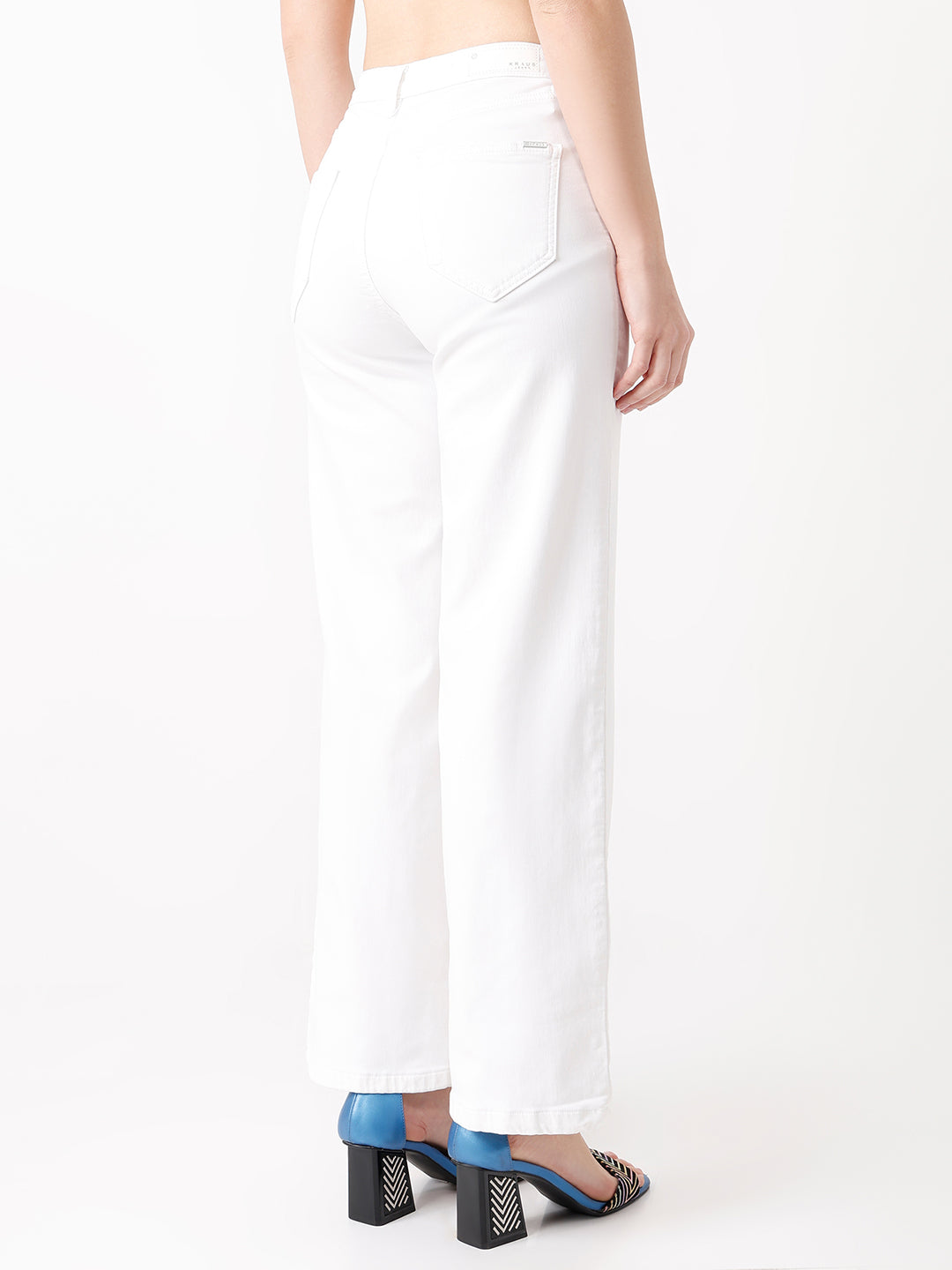 Women White High-Rise Wide Leg Jeans