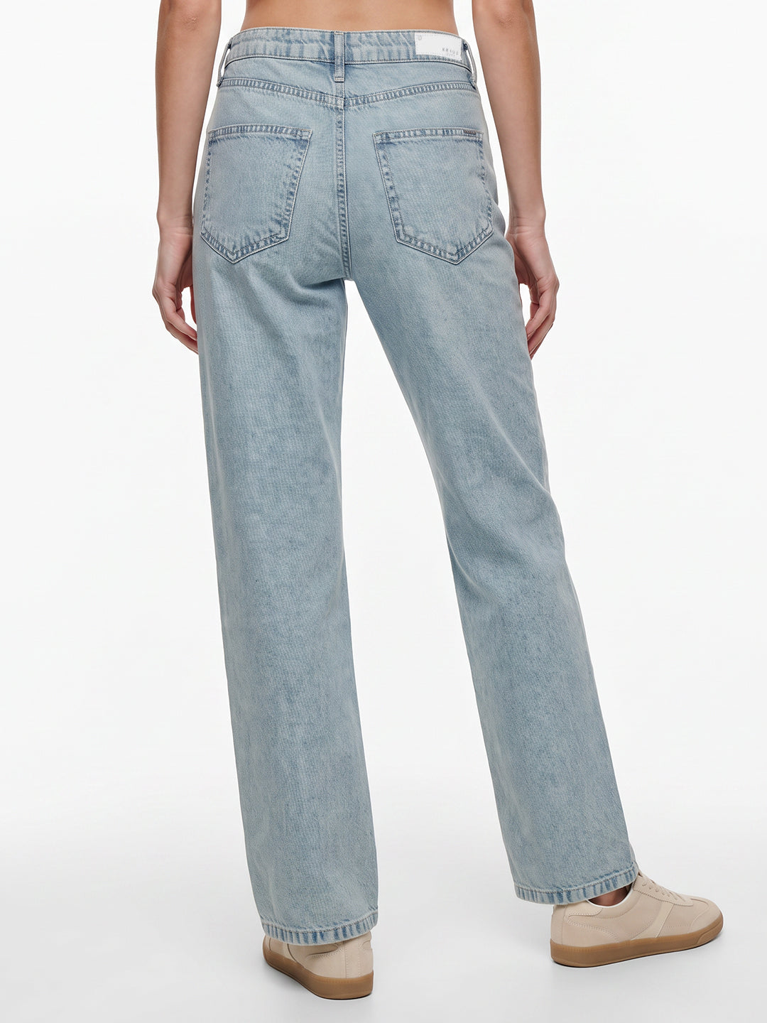Women Light Blue High-Rise Crop Wide Leg Jeans