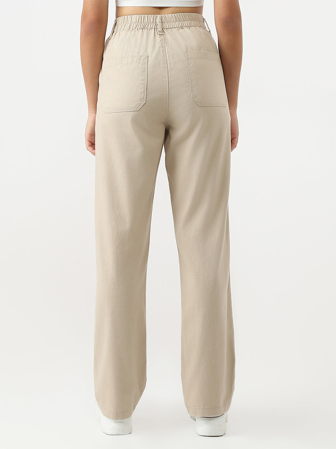 Women High-Rise Regular Fit Korean Pants