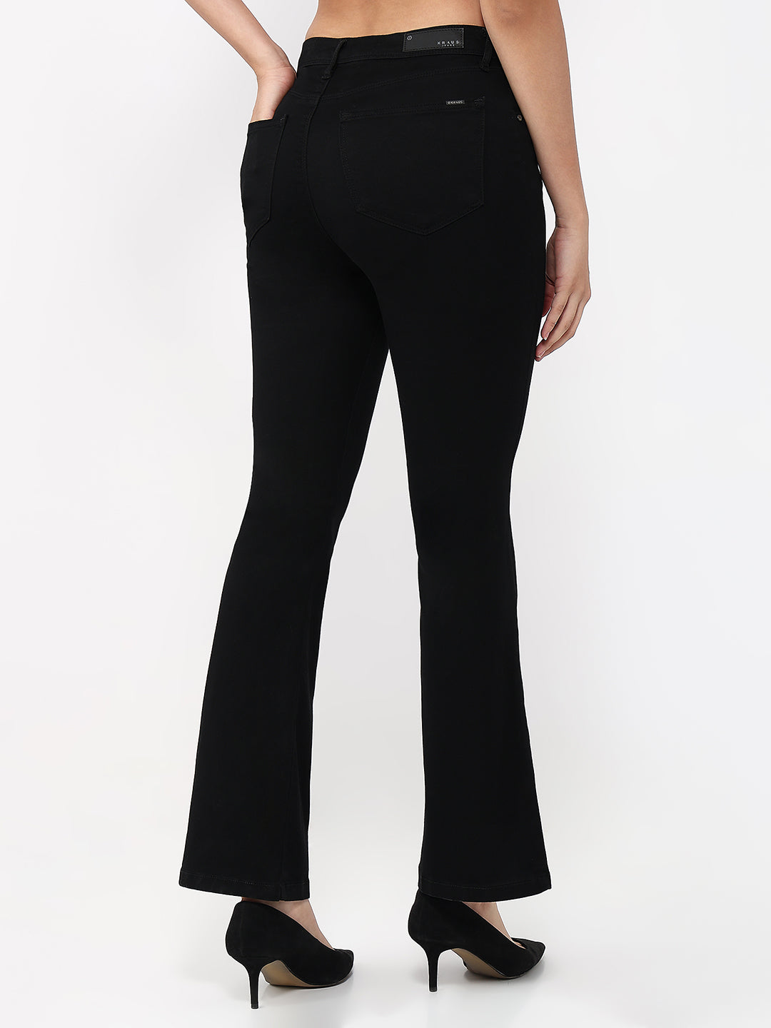 Women Solid High-Rise Flare Jeans