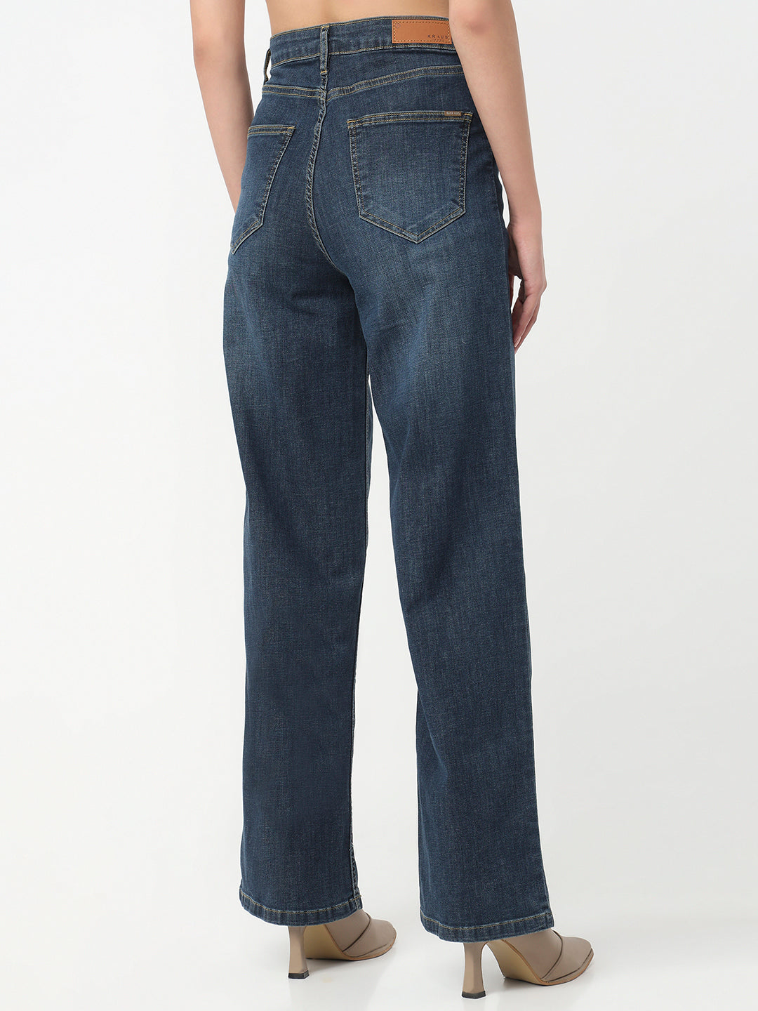 Women Blue High-Rise Wide Leg Jeans
