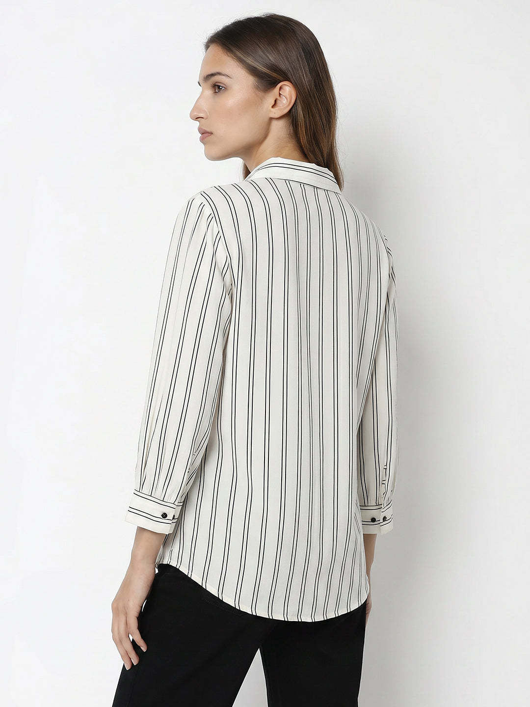 Women Black/White Stripe Shirt