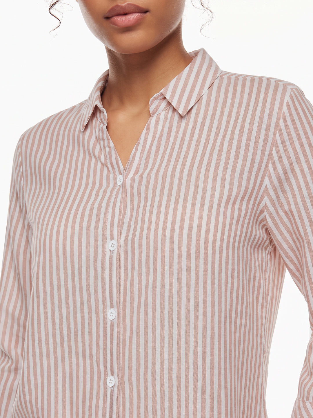Beige/White Stripe Shirt