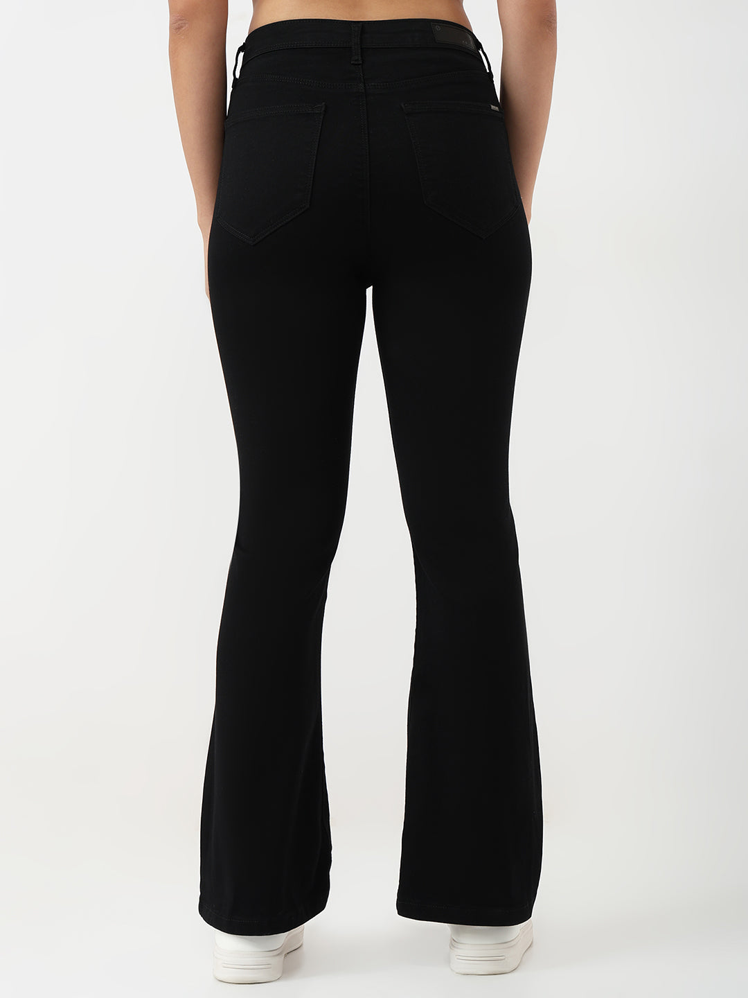 Women Black High-Rise Flare Jeans