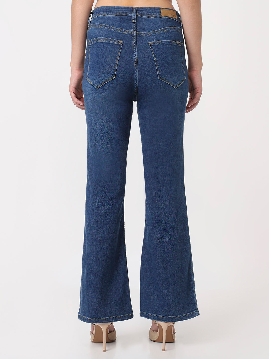 Blue High-Rise Flare Jeans