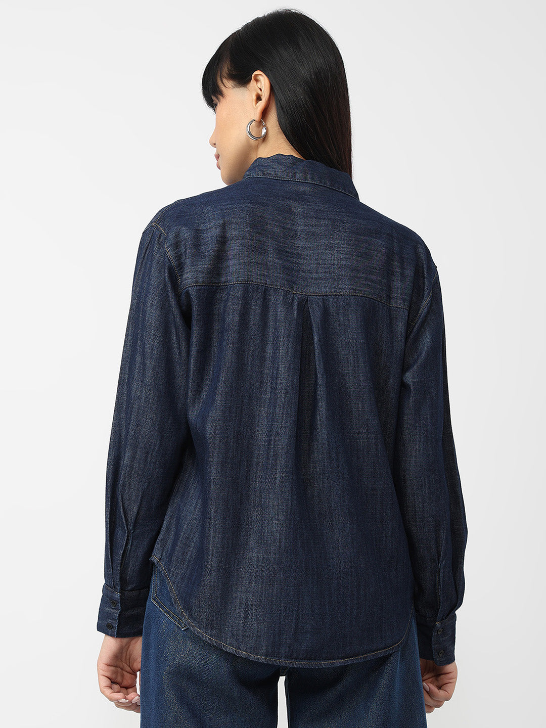 Women Dark Blue Oversized Shirt