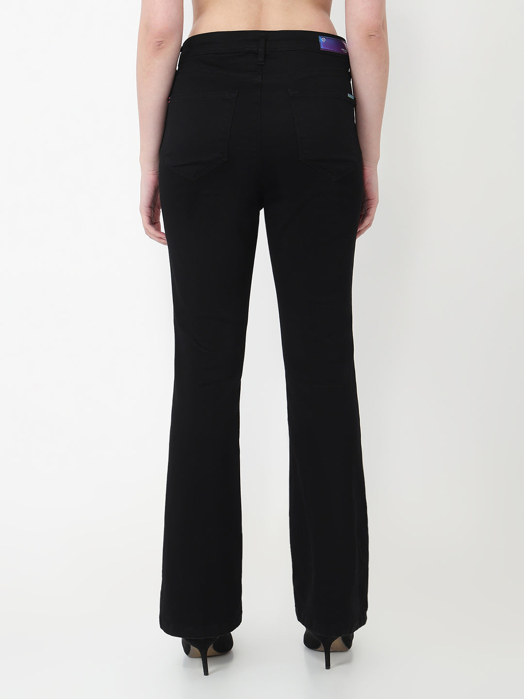 Women Black High-Rise Flare Jeans